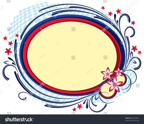 Vector Oval Frame Swirl Flower Stock Vector Royalty Free 39428962