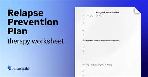 Relapse Prevention Plan Worksheet Therapist Aid