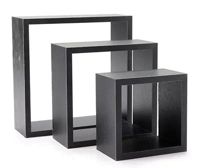 Black Cube 3-Piece Wall Shelf Set | Big Lots