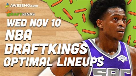 Draftkings Nba Lineups Wed 111021 Nba Dfs Draftkings Contenders