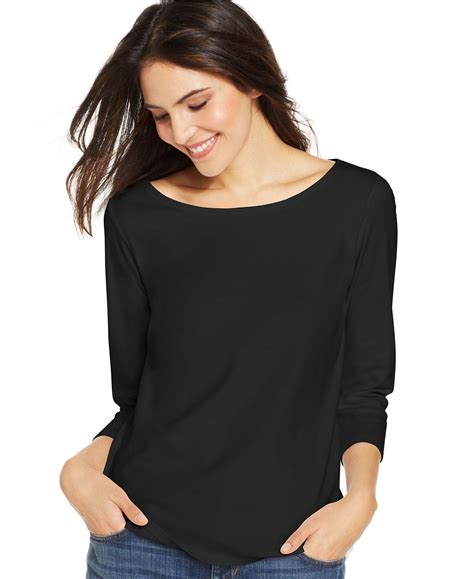 Eileen Fisher Eileen Fisher Three Quarter Sleeve Ballet Neck Top