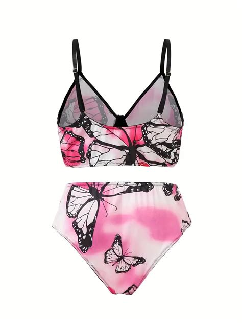 Plus Size Butterfly Print Sexy Lingerie Set Womens Plus Temu Australia