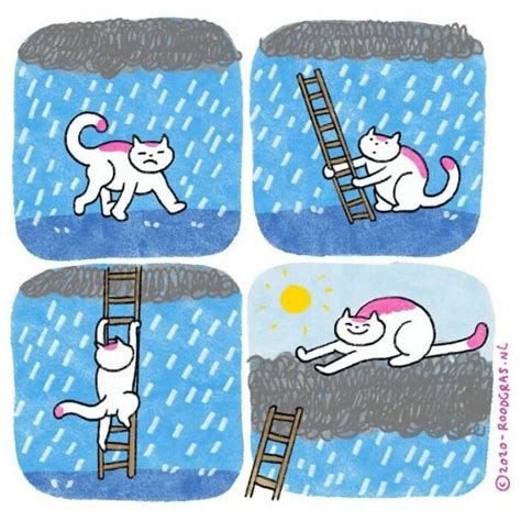 40 Hilarious Wordless Cat Comics Purrfectly Portraying Their Mischievous Antics