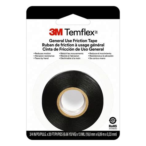 3M Temflex 3 4 In X 60 Ft 1700 Electrical Tape Black 1700 1PK BB40