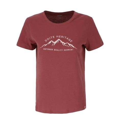 Doite Polera Manga Corta Mountain Logo Mujer Burdeo Doite