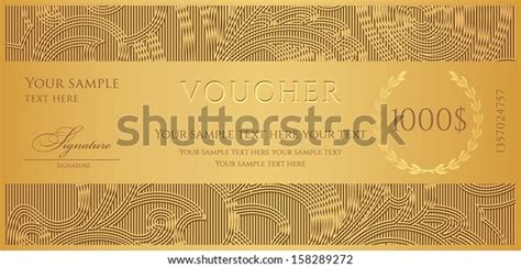 Voucher T Certificate Coupon Template With Floral Scroll Pattern