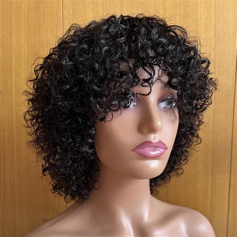 Peluca Afro Corta Y Rizada 100 Sin Procesar Cabello Humano Virgen