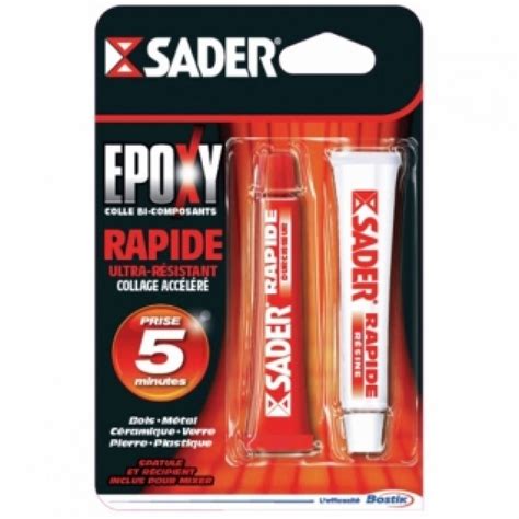 Colle Poxy Bi Composant Prise Rapide Tubes De Ml Sader Bricozor