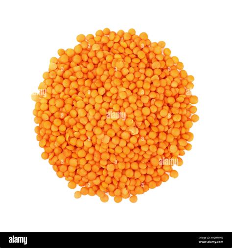 Round Shaped Orange Masoor Dal Red Chief Lentil Lens Isolated On