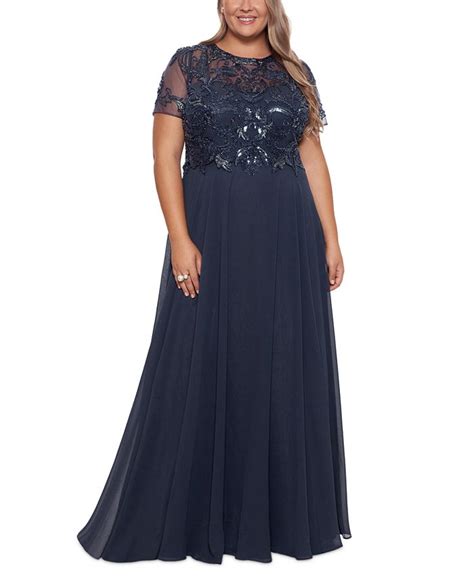 Xscape Plus Size Embellished Chiffon Ball Gown Macys