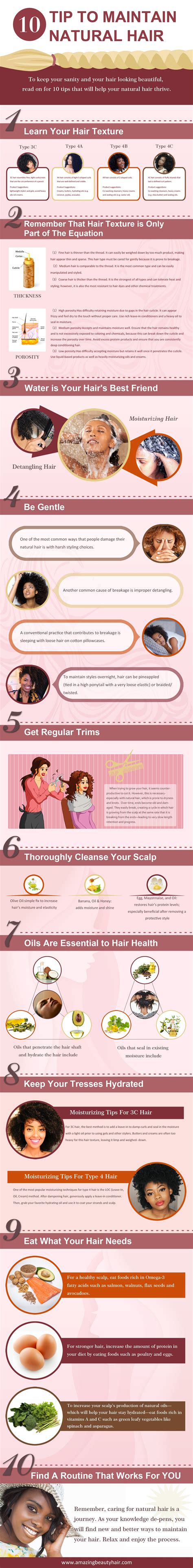 10 Tips to Maintain Natural Hair | AmazingBeautyHair