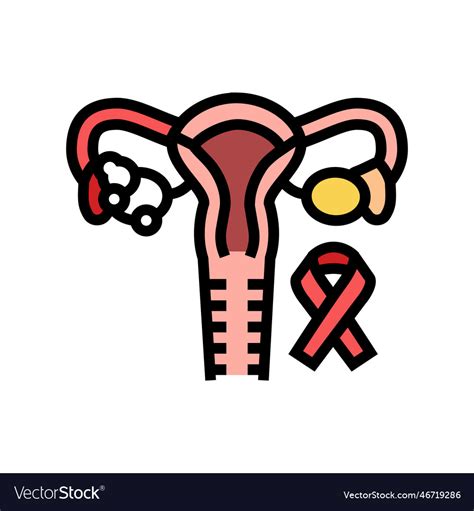 Endometrial Cancer Color Icon Royalty Free Vector Image