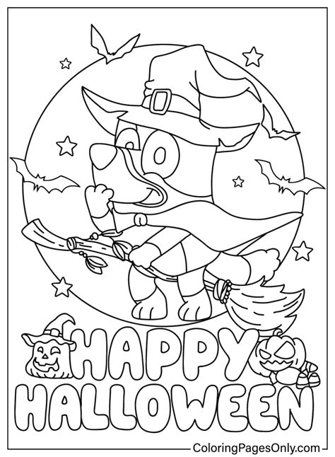 19 Free Printable Bluey Halloween Coloring Pages