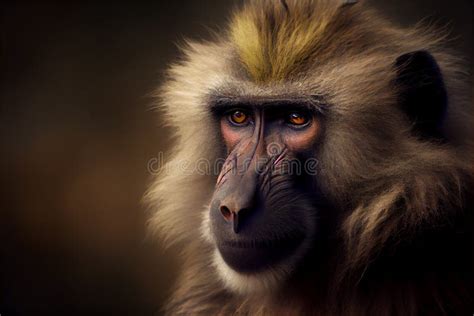 Close Up Portrait of a Baboon Stock Illustration - Illustration of animal, people: 267460626