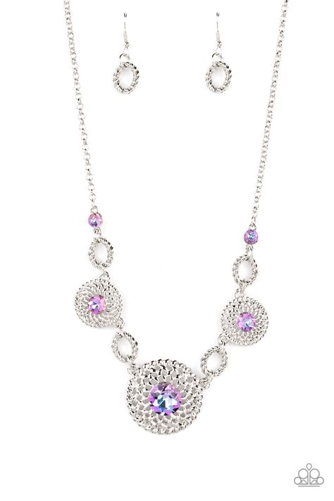 Paparazzi Cosmic Cosmos Purple Necklace And Earring Set