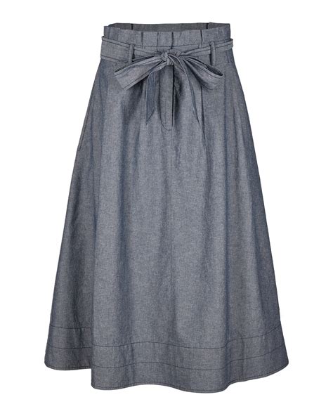 Chambray Denim Blue Midi Skirt Oliver Bonas