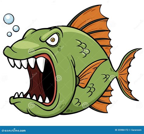 Angry Fish Cartoon Vector Illustration CartoonDealer 35986172