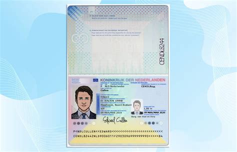 Netherlands Passport Template Psd Photoshop File