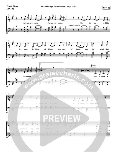 He Shall Reign Forevermore Sheet Music Pdf Chris Tomlin Praisecharts