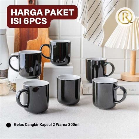 Jual Paket Isi Pcs Cangkir Gelas Mug Keramik Kapsul Warna Ml