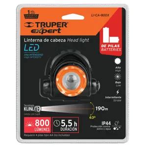 11853 LI CA 800X TRUPER Linterna De Minero LED 800 Lm De 4 Pilas AA