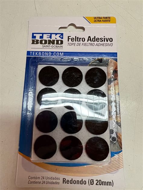 Feltro Adesivo Redondo Preto 20mm Tekbond Stoltenberg