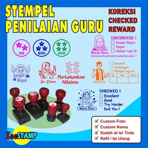 Jual Stempel Penilaian Guru Koreksi Checked Reward Shopee Indonesia