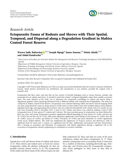 Pdf Ectoparasite Fauna Of Rodents And Shrews With Their Spatial