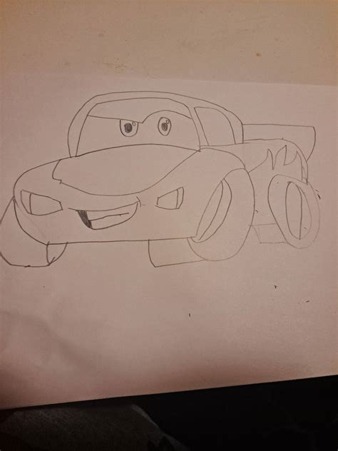 My uncolored Lightning McQueen drawing by CherryLemonade22 on DeviantArt