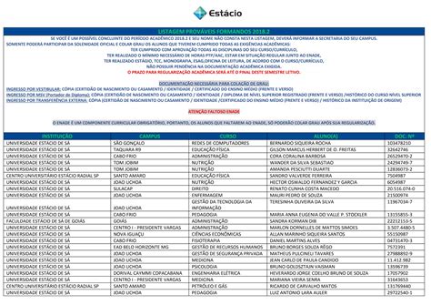Relação Nominal Dos Formandos Estácio De Sá 2018 37 Ppt