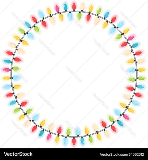 Christmas Lights Circle Royalty Free Vector Image