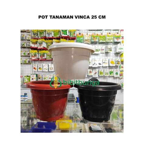 Jual Pot Vinca Cm Cm Hitam Putih Bata Polos Tanaman Hias Bunga