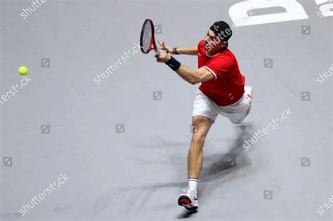 Canadas Denis Shapovalov Action Against Spains Editorial Stock Photo