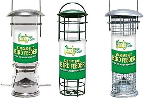 Hanging Deluxe 3 In1 Seed Nut And Fat Ball Wild Bird Triple Feeder