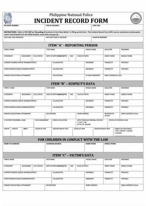 Professional Police Incident Report Template Doc Stableshvf