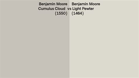 Benjamin Moore Cumulus Cloud Vs Light Pewter Side By Side Comparison