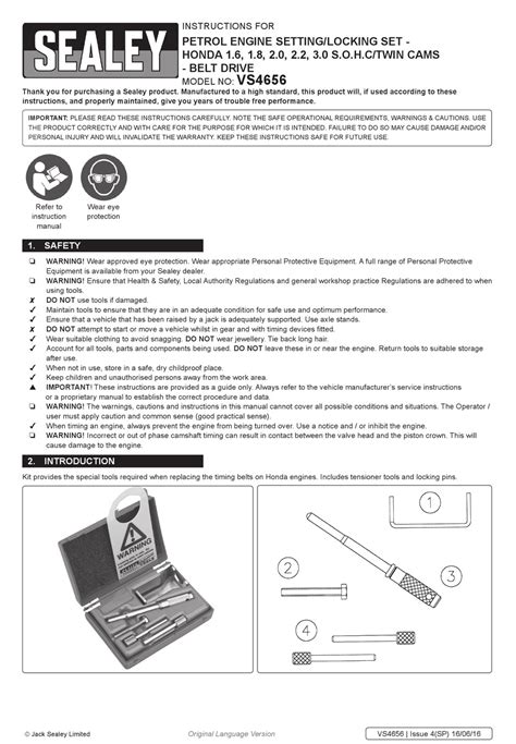 Sealey Vs4656 Instructions Pdf Download Manualslib