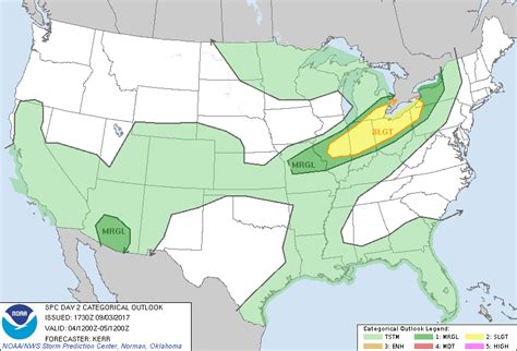 Storm Prediction Center Sep 3 2017 1730 UTC Day 2 Convective Outlook