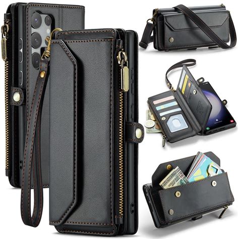 Haobuy for Samsung Galaxy S24 Ultra S24 Plus S24 Wallet Case with Strap ...