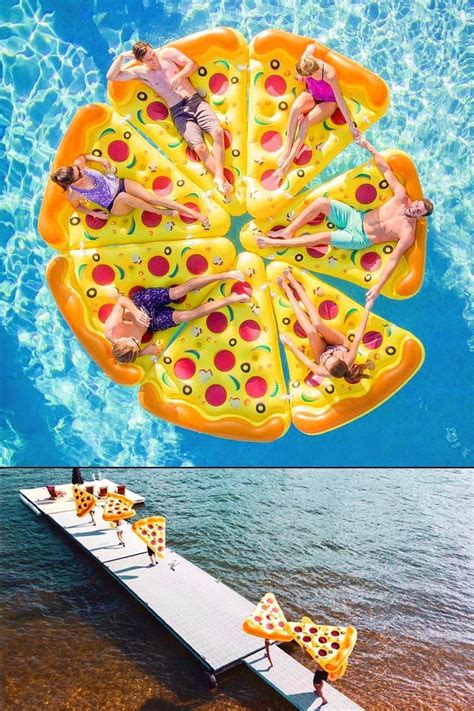 Gather Up Your Friends Hand Each Of Them A Pizza Slice Pool Float And