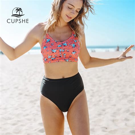 Cupshe Attract Your Attention Halter Bikini Set Women Lace Up High