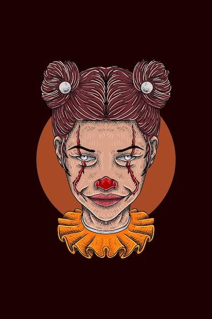 Premium Vector Clown Girl Head Vector Illustration