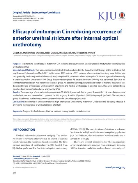 PDF Efficacy Of Mitomycin C In Reducing Recurrence Of Anterior