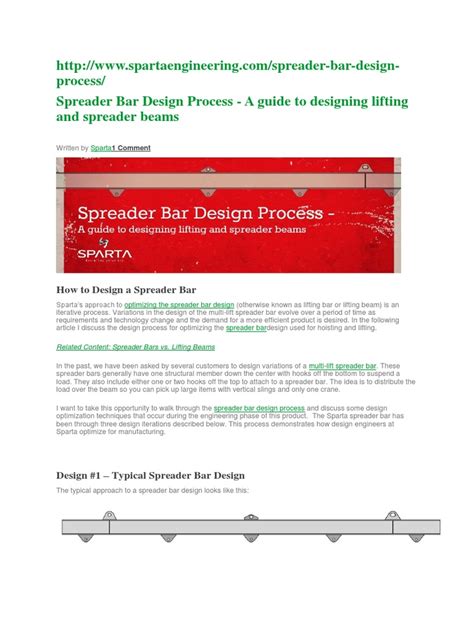 Spreader Bar Design Process - A Guide to Designing Lifting and Spreader Beams | Crane (Machine ...