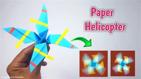 Paper Helicopter How To Make Paper Spinner Helicopter Paper Craft