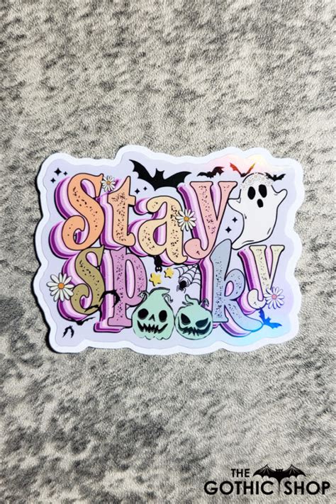 Stay Spooky Ghost Holographic Retro Halloween Sticker Halloween Stickers