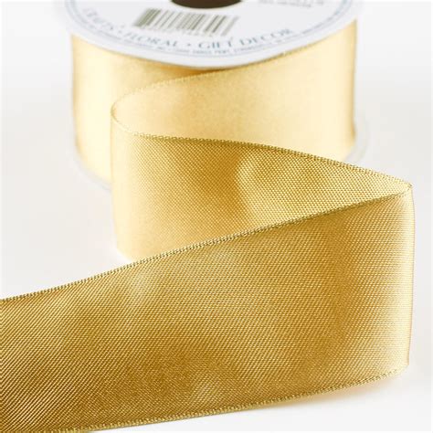 1 1 2 Gold Satin Wired Ribbon Ribbon And Trims Craft Supplies