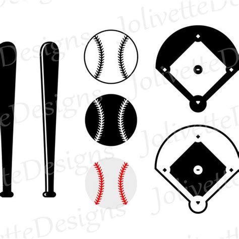 Baseball Frame SVG Clipart Baseball Bat Frame Silhouette Cut Etsy