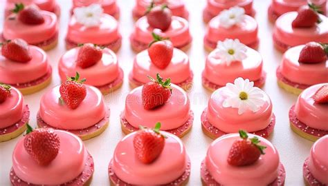 Strawberry Bliss A Visual Feast Of Pink Desserts Stock Illustration Illustration Of Treats