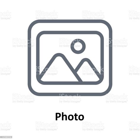 Ilustración De Iconos De Contorno Vectorial De Fotos Stock Simple